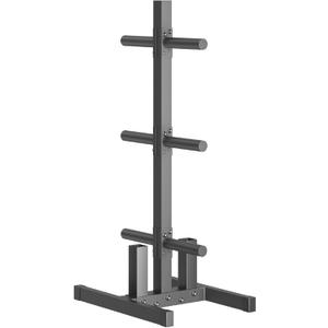 Olympic Weight Plate Rack, 6 Pegs & 2 Barbells for Bumper Plate Storage, Olympic Weight Plate Tree - Heavy Duty Bumper Plate Rack Holds 300 lbs