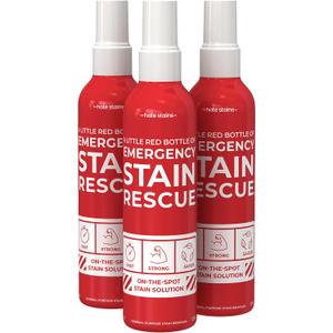 Emergency Stain Rescue Remover Spray  4oz Laundry Stain Remover for Clothes, Upholstery Fabric, Carpet - Works on Most Blood, Grass, Coffee, Mud, Grease & Oil (pack of 3)