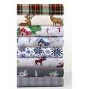 Tribeca Living 100% Cotton Flannel Sheet Set - Deep Pocket, 170-GSM, Ultra Soft & Cozy Bedding for Winter, Twin X-Large, Plaid Moose