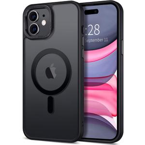 Hython Case for iPhone 11 Case Magnetic Translucent Matte Phone Cases 6.1" [Compatible with MagSafe] Thin Slim Fit Shockproof Bumper Hard Protective Cover for Women Men Girls, Frosted Black