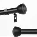 MERJULAN Black Curtain Rods for Windows 120 to 170 - Heavy Duty Drapery Rods with Adjustable Rods and Ball Finials - Ideal Room Divider and Outdoor Rod,32"-168"