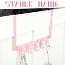 AceOrbit Pink Bow Over The Door Hooks Hanger Wall Mount Towel Hanger Door Holder Organizer 5 Hooks Kawaii Farmhouse Rustic Coquettish Style Decor for Bedroom Bathroom Towel Hat Clothes