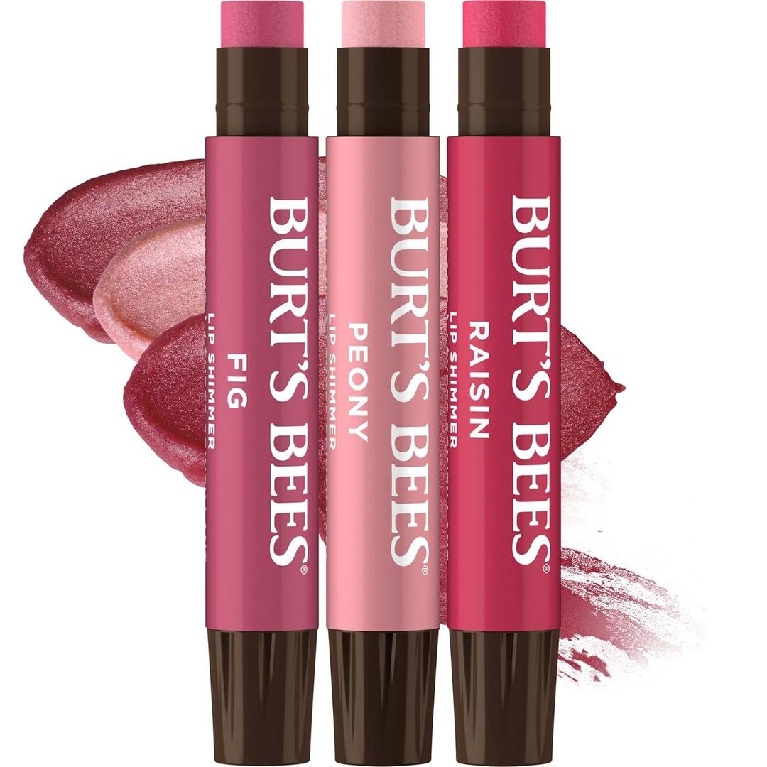 Burt's Bees Lip Shimmer Nude Collection, Tinted Lip Balm Stick, Moisturizing for All Day Hydration with Natural Glowy Pigmented Finish & Buildable Color, 1 Tube