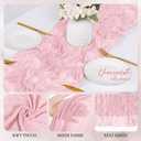 6 Pack Light Pink Cheesecloth Table Runner 17x108 Inch Semi Sheer Boho Gauze Cheese Cloth Fabric Table Runners, for Wedding Party Baby Shower Birthday Home Decor Garden Farmhouse