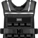 35lb Weighted Vest Men , Adjustable Rucking Vests for Walking with Reflective Stripe, 1.2" Ultra Thick Shoulder Padding Strength Training Workout Vest for Running GYM Home, Detachable Iron Weights
