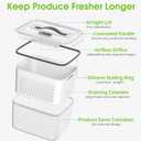 BOICHU Fruit Storage Containers for Fridge - 5 Size Berry Containers for Fridge Keep Fresh with Colanders and Vent Handle Lids, Clear Vegetable Storage Containers for Refrigerator, Lettuce Keeper