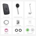 Wide Rain Shower Head With 5 Modes Handheld Showerheads, High Pressure Showerhead Combo with Extension Arm for Bathroom Accessories, Adjustable Shower Head with Anti-Clog Nozzles (Chrome)