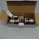 BESTTEN Keyed Entry Door Knob with Lock, Interior and Exterior Door Lock, Standard Ball, Satin Nickel