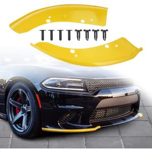 JDMON Front Bumper Lip Splitter Protector Compatible with Dodge Charger SRT Hellcat/SRT 392 / Scat Pack/RT Scat Pack/GT/RT 2015-2021, GT RT Accessories, Yellow 2pcs