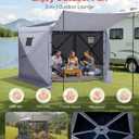 VEVOR Pop up Gazebo Screen Tent, 12 x 12 ft Large 6-Sided Camping Canopy Tent with Removable Top & Carry Bag, Quick-Set & Bite-Proof, Screen House Sun Shelter for 8-10 Persons Backyard Patio, Grey