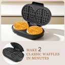Double Waffle Maker 6 Inch, 1200W Belgian Waffle Maker for Breakfast and Snacks, Makes 2 Personalized Individual Keto Chaffles, Waffle Iron with Nonstick Plates, Temperature Knob, Black