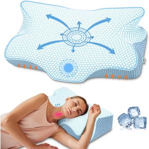 Anvo Cervical Pillow for Neck Pain Relief - Neck Pillows for Pain Relief Sleeping - Memory Foam Pillow for Neck and Shoulder Pain - Pillow for Side Back Stomach Sleeper