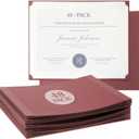 Single Sided Award Certificate Holders 48-Pack  Red Burgundy Paper Certificate Covers for Diplomas, Appreciation Certificates, and Achievements  Professional Award Folders, Letter Size 8.5x11