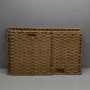 Storage Basket with Lid Rattan Woven Storage Baskets with 2 Separate Lids, 17.2 Gallon (65 L), 22 x 13 x 13.8 Inches,Foldable, 2 Removable Liner Bags Handles for Bedroom, Laundry Room Natural