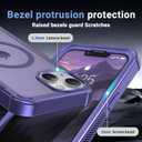 jaroco Magnetic for iPhone 13 Case, [Compatible with MagSafe][Military Grade Drop Protection][Heavy Duty Protection][Non-Slip][Shockproof] 2-Layer Durable Bumper Phone Case 6.1''-Dark Purple