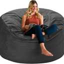 HABUTWAY Bean Bag Chair 3Ft Luxurious Velvet Ultra Soft Fur with High Rebound Memory Foam Bean Bag Chairs for Adults Plush Lazy Sofa with Fluffy Removable Sponge 3' (Grey)