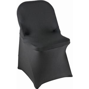 WELMATCH Black Spandex Folding Chair Covers - 20 PCS Weddding Events Party Decoration Stretch Elastic Chair Covers Good (Black, 20)