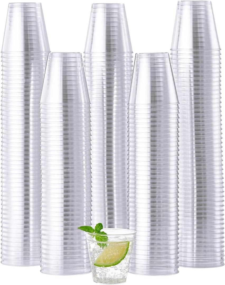 JOLLY CHEF 500 Plastic Shot Glasses,1.5 oz Disposable Cups 1.5 Ounce Plastic Shot Cups, Ideal for Whiskey, Tasting, Food Samples
