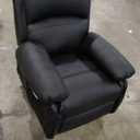 YITAHOME Oversized Rocker Recliner Chair with Heat and Massage, Swivel Recliner with Overstuffed Armrest, Rocking Function and Side Pocket, Faux Leather Manual Reclining Chair for Living Room,Black2