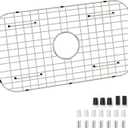 Sink Bottom Grid 24-1/8" x 12-5/8", Centered Drain with Corner Radius 1-1/2", Sink Protector for Single Bowl Kitchen Sinks