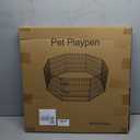 Dog Pen Pet Playpen Dog Fence Indoor Foldable Metal Wire Exercise Puppy Play Yard Pet Enclosure Indoor Outdoor 8 Panels 24 Inch with Bottom Pad/Top Cover (Black with Bottom pad)