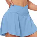 Women's 2-in-1 Athletic Shorts Flowy Running Shorts with Pockets Spandex Shorts for Workouts and Tennis (Medium)