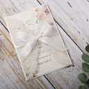 5.12x7.28 Inch 50PCS Blank White Wedding Invitations Kit Laser Cut Hollow Lace Pocket and Bowknot Quinceanera Invitation Cards with Envelopes for Wedding Birthday Invite