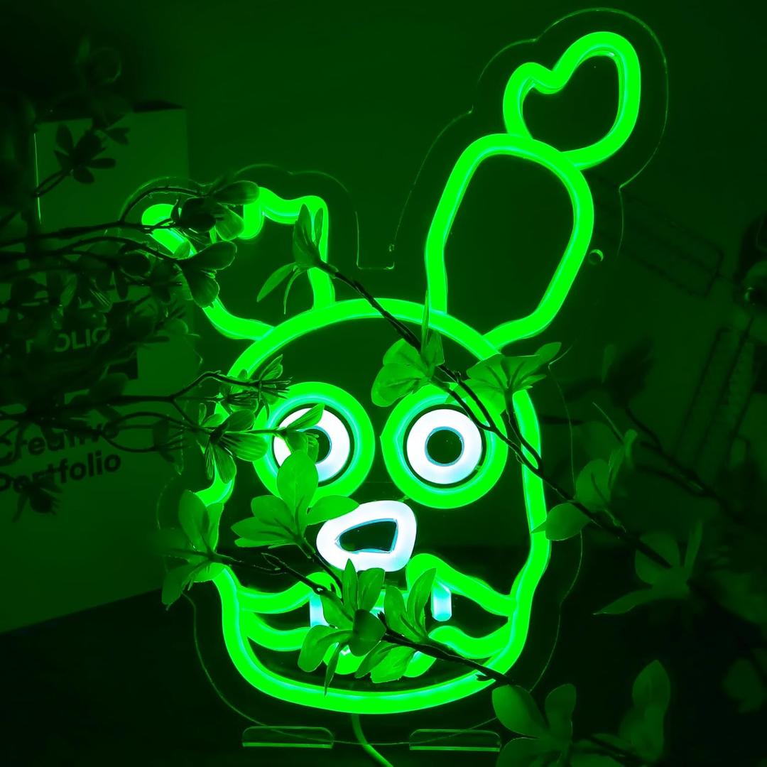 Fnaf springtrap Neon Signs for Wall DecorFive Nights LED Neon Lights for GameroomBirthdayChristmas Gifts for kids