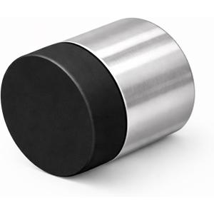 INOX Satin Stainless Steel Door Stoppers - Elegant Simple Style Door Stop with Durable Satin Finish, Heavy-Duty Wall Mounted Hardware, Scratch Protection, 1" Rise x 1-3/16" Wall Mount DSIX08-32D