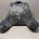 Blissful Diary Reading Pillow for Sitting in Bed, Flannel Back Pillow Bed Sitting Up for Adult & Children, Backrest Cushion for Sit Up in Couch or Floor, Dorm Essentials, Dark Gray