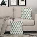 Sage Green Blue Floral Block Print Pillow Covers 20x20 Set of 2 Spring Flower Pattern Decorative Throw Pillowcases Outdoor Rustic Farmhouse Square Cushion Cases Decor for Home Couch Sofa Bed