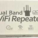 Dual Band WiFi Repeater, WiFi 5 Wireless Range Extender, 2.4G and 5G, 1200Mbps Signal Booster