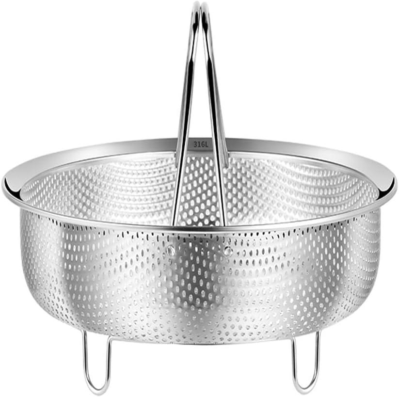 Food Grade Stainless Steel Steamer with Carrying Handle Three Legged Stand, Multifunctional Home Steamer, Essential for Healthy Cooking (7.1in)