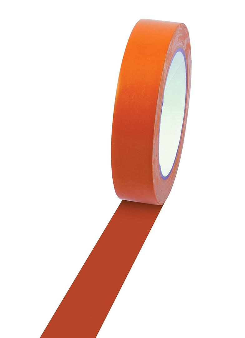 Champion Sports Vinyl Tape, 1 Wide x 60 Yards Long, Black - Durable Floor Marking Tape - Schools, Gyms, Restaurants (Orange)
