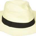 San Diego Hat Company Women's Paperbraid Fedora with Bow Band (Ivory)