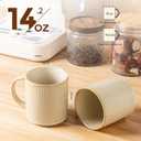 theterra Ceramic Coffee Mugs Set of 6, 14.2oz Handmade Coffee Cups with Handle for Latte, Tea, Milk, Beer, Hot Cocoa, Cappuccino