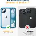 Diaclara Designed for iPhone 15 Plus Case 6.7 Inch,Full Body Rugged Clear Bumper Case w/Built-in Touch Sensitive Anti-Scratch Screen Protector+9H Tempered Glass Camera Lens Protector,Sea Blue