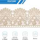 MECCANIXITY 4 Inch Wide 3 Yard Lace Ribbon Floral Pattern Khaki Lace Trim Ribbon for Sewing Making DIY Crafts Gift Wrapping Wedding Decor