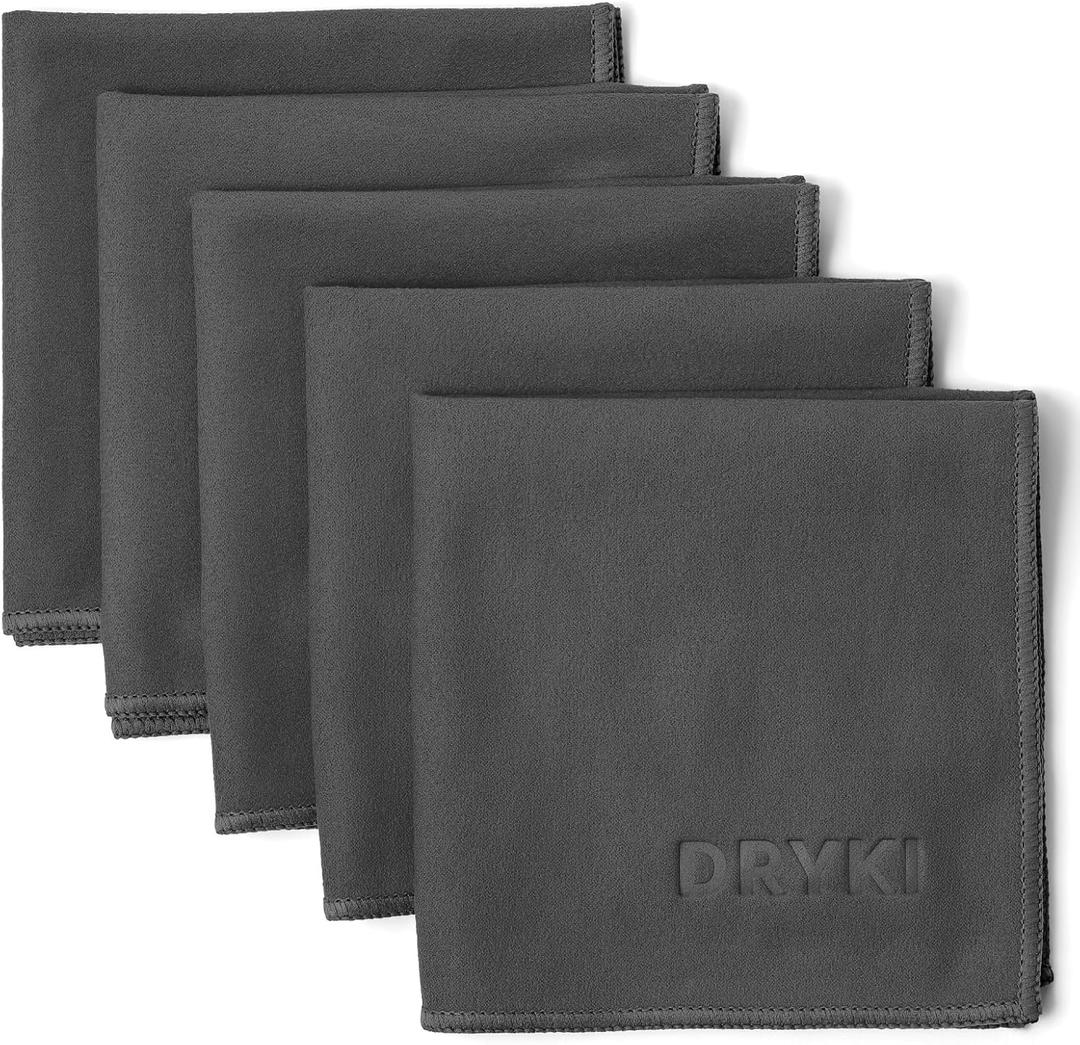 Pocket-Sized Sweat Towels - The Original Sweat Absorbing Handkerchiefs - Quick-Dry Microfiber Sweat Rags for Face, Hands, & Body - Men & Women - Gym, Sports, and Work (Dark Grey: 5 Pack)