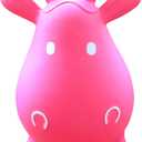 AppleRound Inflatable Ride-on Bouncy Animal Hopper  Horse, Cow or Unicorn  Kids Space Hopper Bouncer with Hand Pump  Jumping Toy for Indoor/Outdoor Play