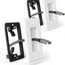 Brush Wall Plate with Mounting Bracket, Cable Pass Through Decorator Cover for Low Voltage Wires, Single Gang Cord Hider for TV Home Theater System, 2 Pack (Black)