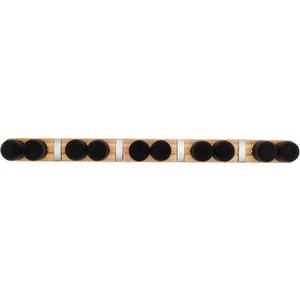 Full Circle Get A Grip, Wall-Mounted Mop and Broom Organizer, Lightweight Bamboo with Foam Pegs, Easy to Install Home Organization, Also Perfect for Garden Tools and Garage, Large