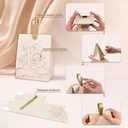 FAYEVIVI 20pcs Party Favor Boxes - Gift Boxes with Lids for Presents, Small Thank You Treat Box, Leather Handle Candy Bags Bulk, for Birthday Bridal Wedding Babyshower (Champagne) (Champgne)