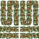 Yunlly 4 Set 9 ft Prelit Christmas Garland with Timer Xmas Artificial Pine Garlands with 8 Mode String Lights for Indoor Fireplace Kitchen Holiday, Total 36 ft(Stylish Style with 100 Lights)