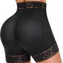 Nebility Butt Lifting Panties Tummy Control Shapewear for Women Lace Mid-Waist Butt Lifting Shapewear Shorts (Medium, Black)