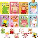 32 Sheets Valentines Day Make a Face Stickers, Make Your Own Valentine Stickers for Kids,8 Designs of Animal Little Angel Sticker for Boys Girls Valentine's Day Activities Party Favors Supplies