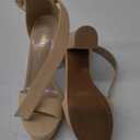 DREAM PAIRS Women's Hi-lo Heeled Sandal (7.5, Nude/Nubuck)
