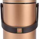 Qiilu Food Flask 2L Termos Para Comida Caliente 24 Horas 304 Stainless Steel 2.3L Vacuum Lunch Box 3 Layers Prevent Leakage Insulated Container For Work Travel (Gold)