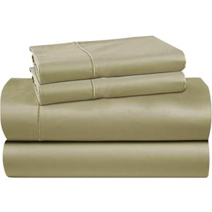 100% Organic Cotton Sheets for Queen Size Bed Set - 4 PC Organic Queen Sheets Set - Soft, Comfy, Breathable & Cooling - 16 Deep Pockets, Easy-Fit, Extra Soft Percale Bedding Set - Sage