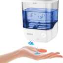 Automatic Soap Dispenser Wall Mount, Touchless Soap Dispenser 1000ml/34oz Battery Operated Hand Free Hand Sanitizer Dispenser for Bathroom Kitchen Hotel Offices Plastic, No Drill, White